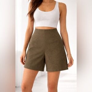 Grey Lab By Anthropologie Army Green Hight Waisted Shorts Size XS NWT